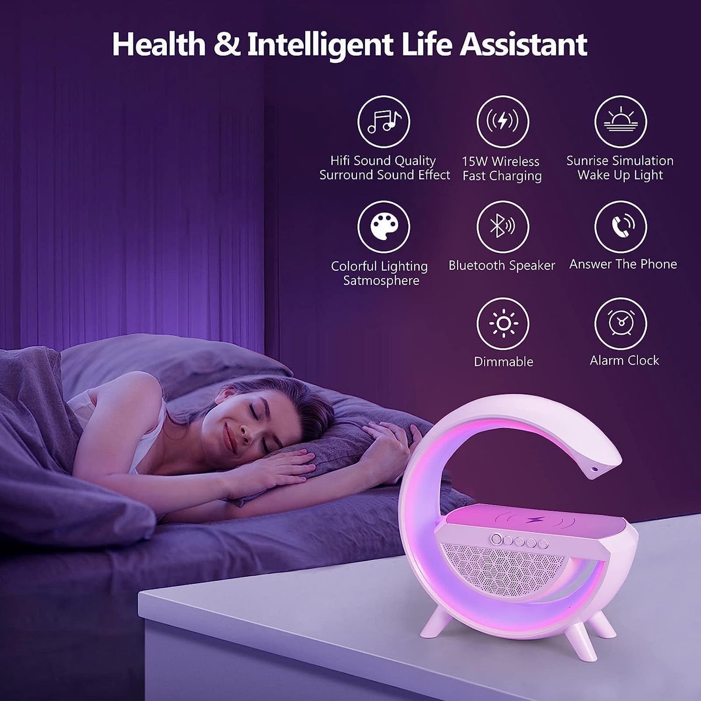 3-in-1 Multi-Function Speaker Wireless Mobile Charger LED Night Lamp
