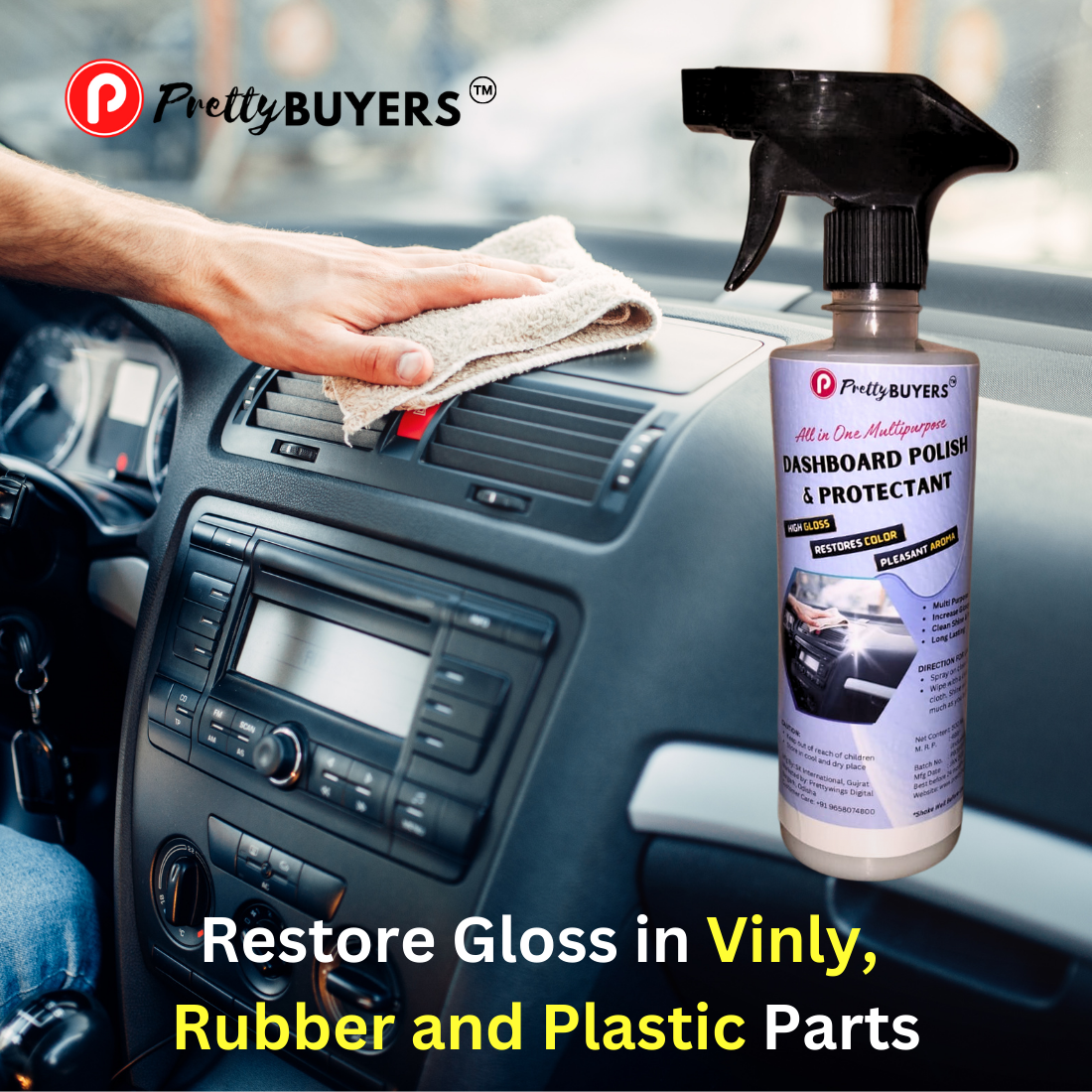 PrettyBUYERS Dashboard Polish and Protectant Spray 500 MLx2
