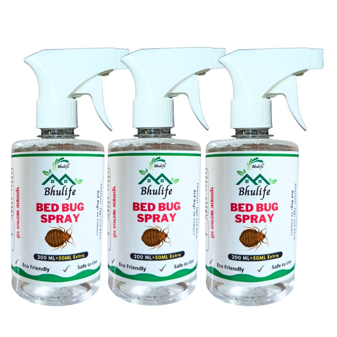 Bhulife Bedbug Killer Spray | Bedbug Master New Extra Strong Pack | 50ML More (250MLx3)