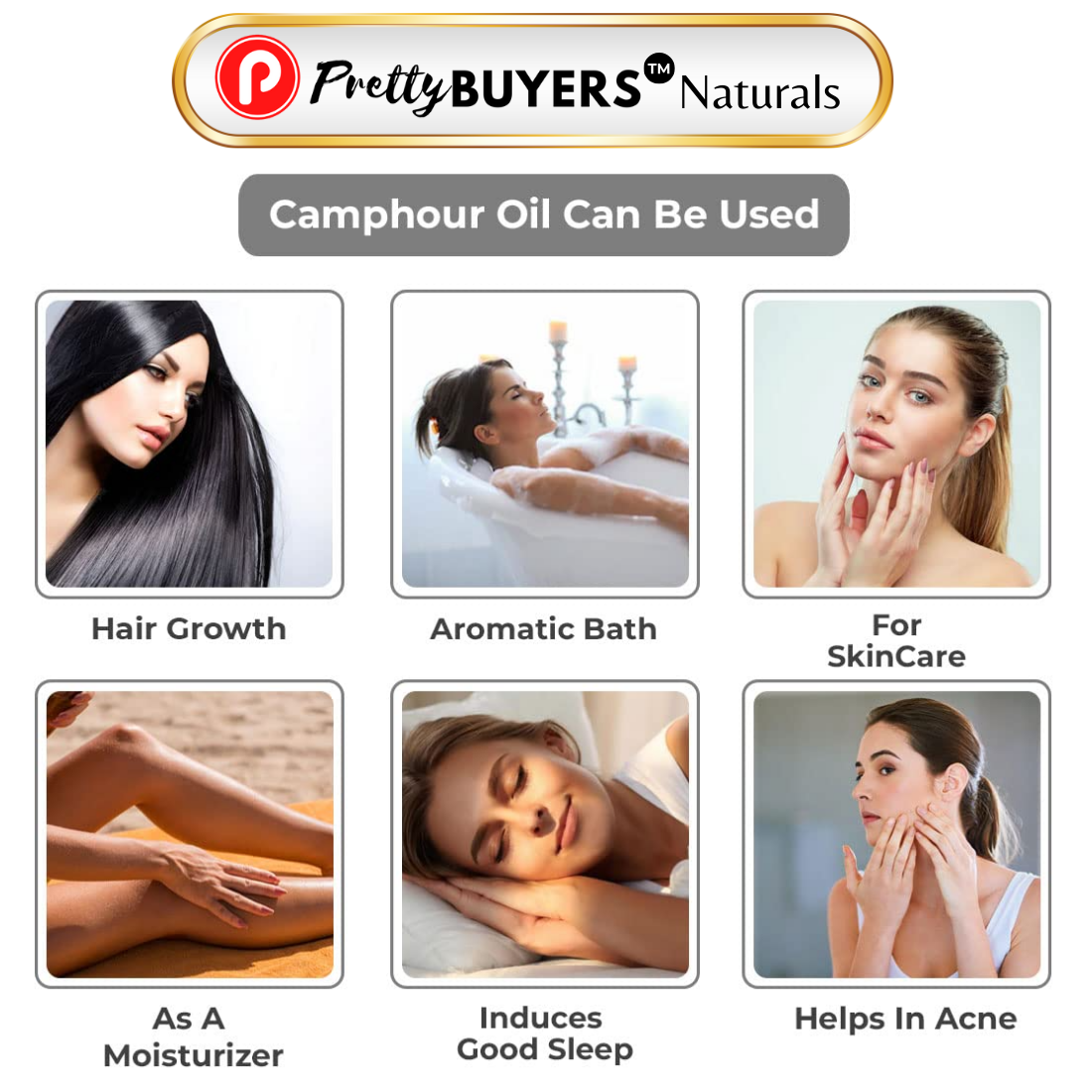 PrettyBUYERS Naturals Camphor Oil for Aromatherapy and Skin Care – Natural, Undiluted and Therapeutic Grade Oil -15MLx1