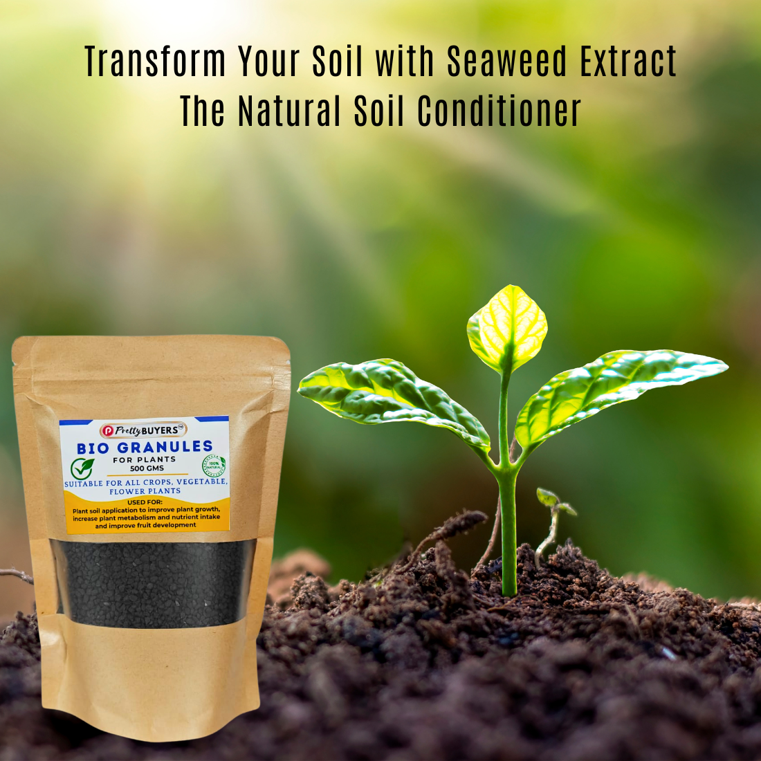 PrettyBUYERS Bio Granules for Plants | Plant food for Root Growth, High Yield, Overall Plant Development 500GM (Pack Of 1)