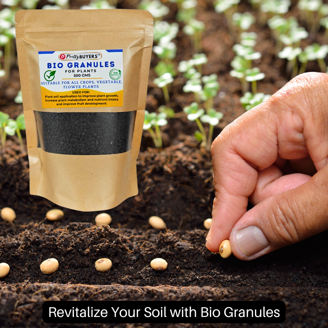PrettyBUYERS Bio Granules for Plants | Plant food for Root Growth, High Yield, Overall Plant Development 500GM (Pack Of 1)