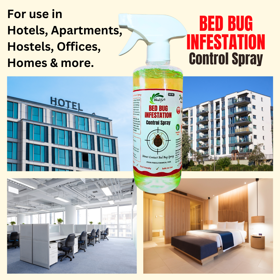 Bhulife Bug Infestation Control Spray | Khatmal Marne Ki Dawa | Bedbug Killer Spray | 500ML