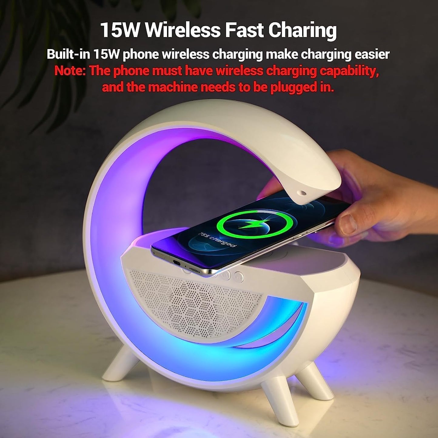 3-in-1 Multi-Function Speaker Wireless Mobile Charger LED Night Lamp