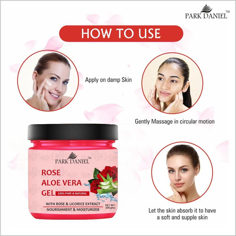 Park Daniel Rose Aloe Vera Extract Gel For Moisturize and Nourished your Skin 100 grams
