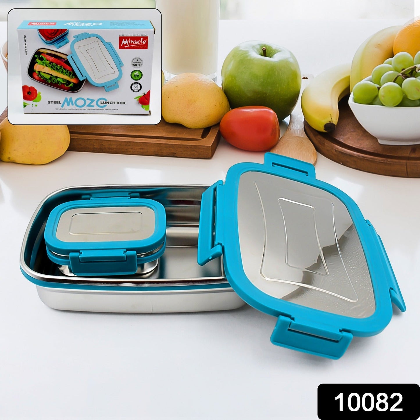 Premium Stainless Steel Lunch Box for Kid, 2 Containers Lunch Box
