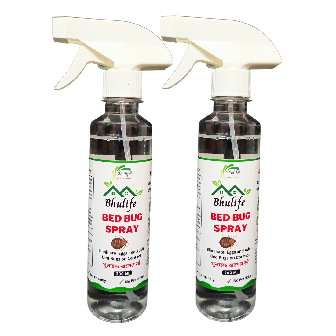 Bhulife Natural Organic Bedbug Killer Spray|Khatmal Marne Ki Dawai|Khatmal Maar 200MLx2