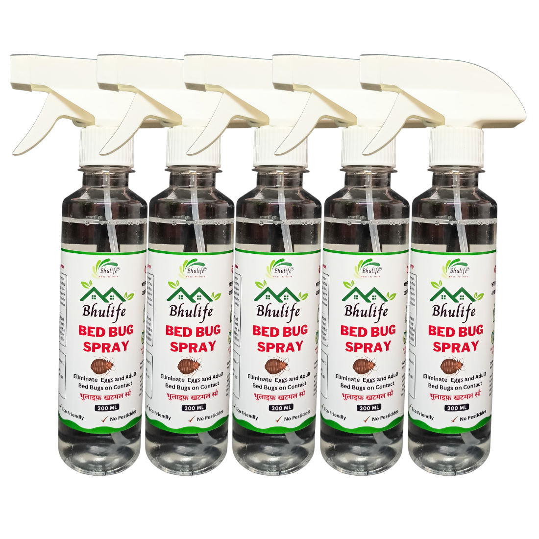 Bhulife Natural Organic Bedbug Killer Spray|Khatmal Marne Ki Dawai|Khatmal Maar 200MLx5