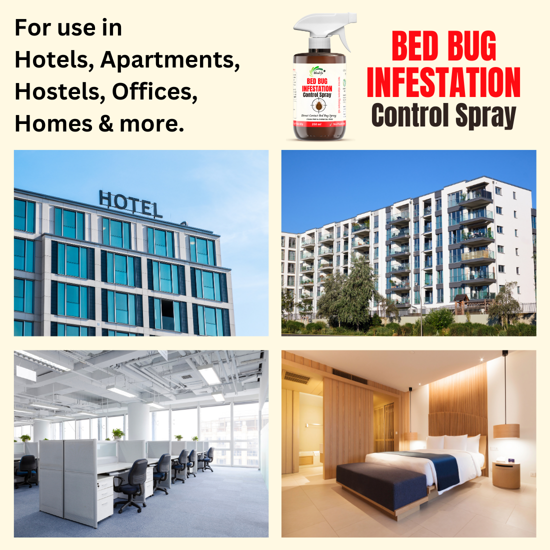 Bhulife Bed Bug Infestation Control Spray | Bed Bug Killer 250 MLx1