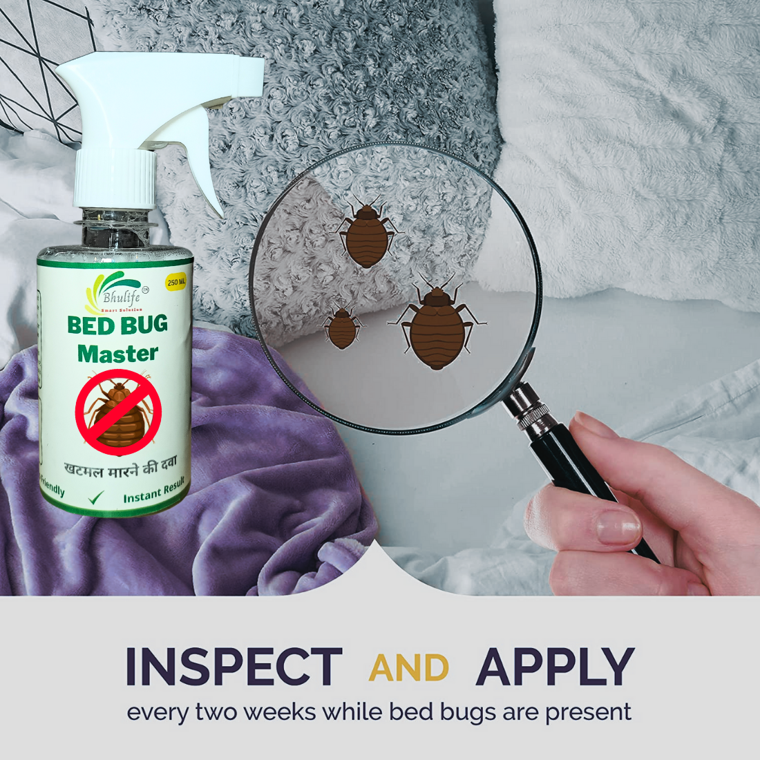 Eco-Friendly Bedbugs Killer Strong Spray for Bed | Khatmal Maar 250ML