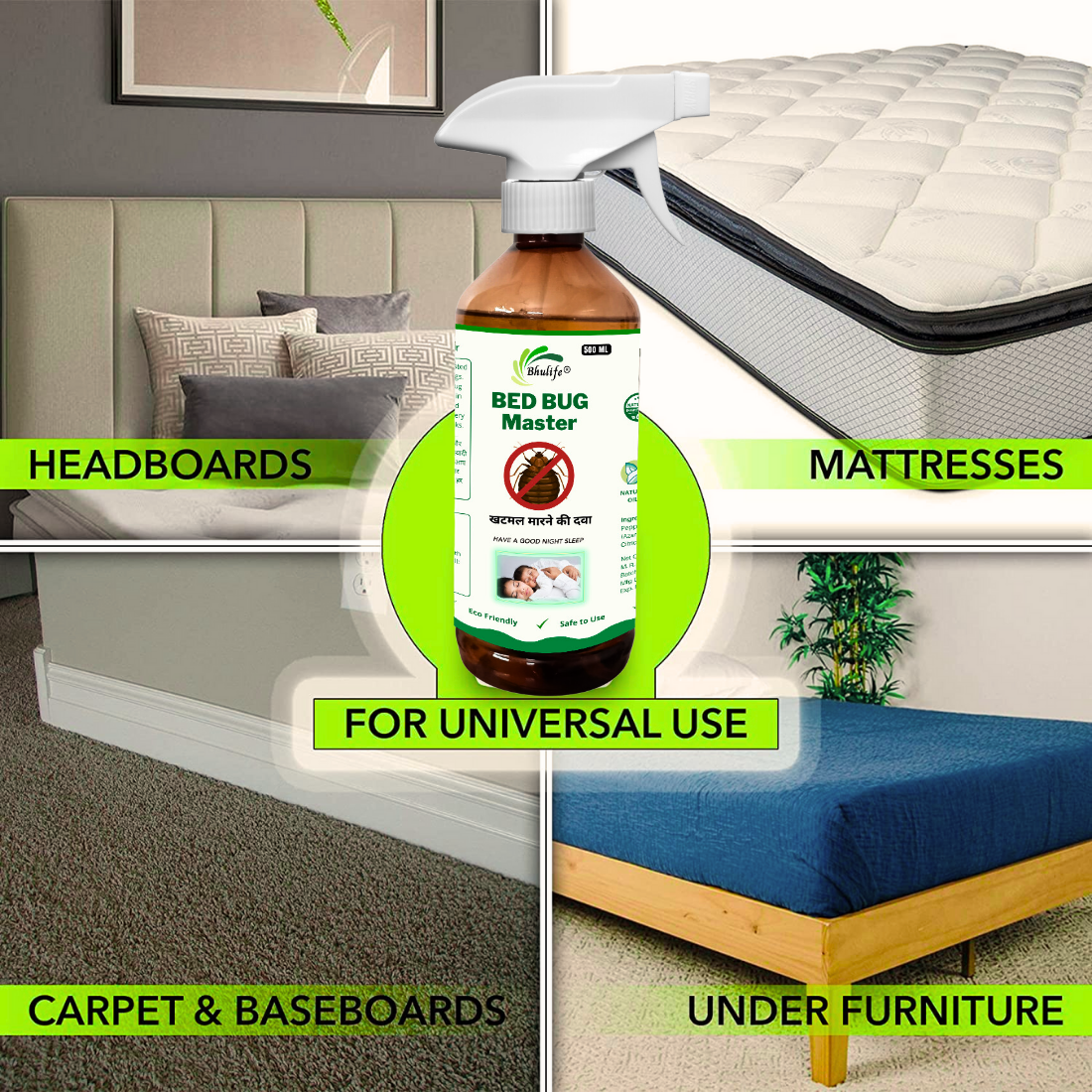 Bhulife New Advance Bedbug Killer Spray | 100% Organic Spray | 500MLx1