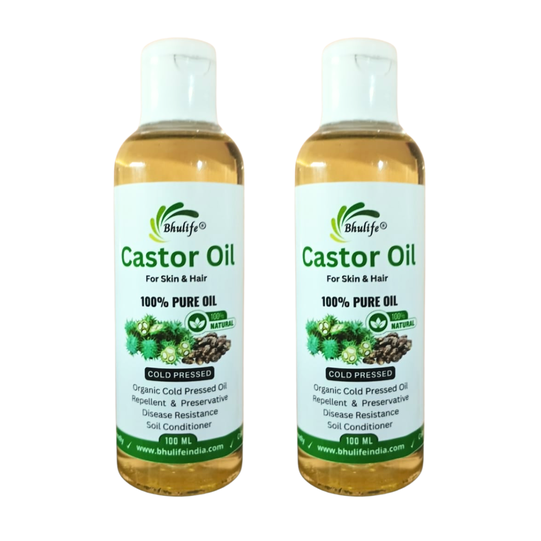 Bhulife Organic Cold-Pressed Castor Oil 100 ML