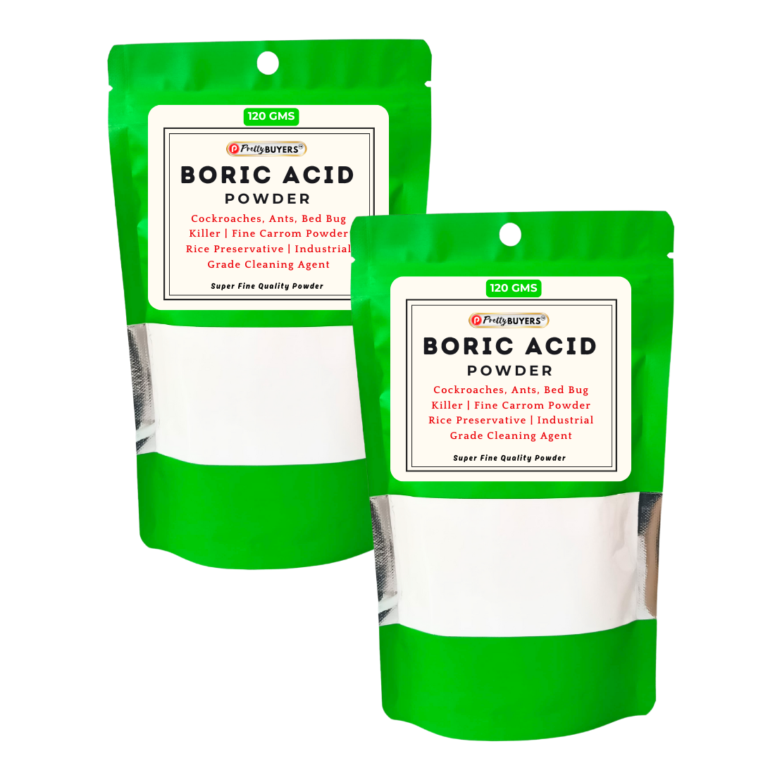 Boric Acid Powder for Cockroahes Repellent|Carrom Board Powder|Rice Preservative | All Purpose Cleaner | 120GM