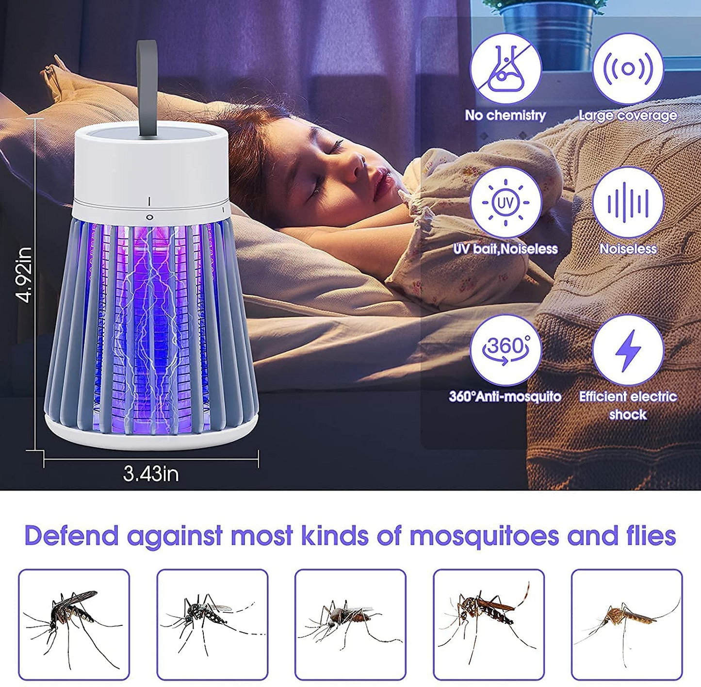 Electric Mosquito Killer-Mosquito Killer Lamp USB Powered