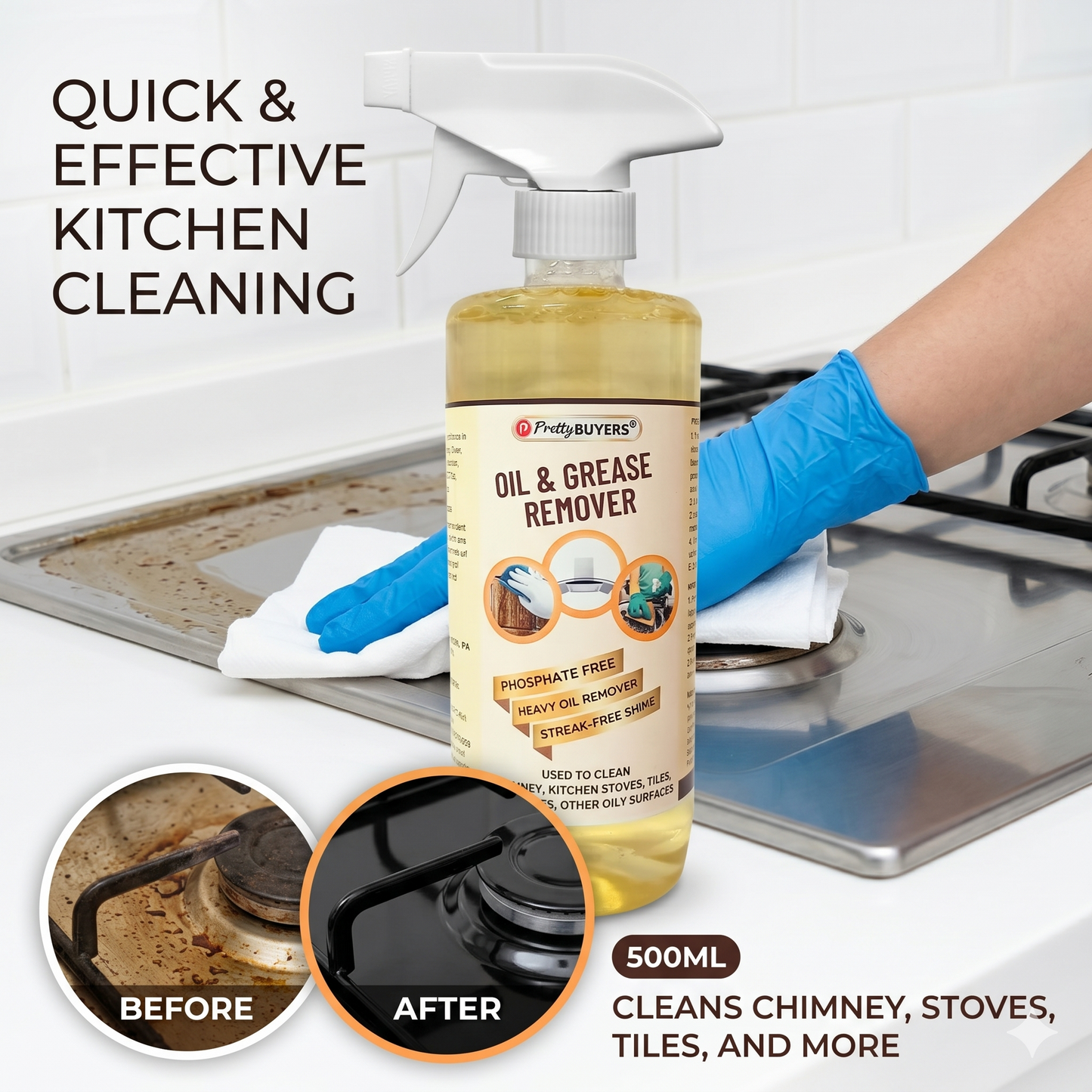 Pretty Buyers Kitchen Oil and Grease Cleaning Spray 500ml