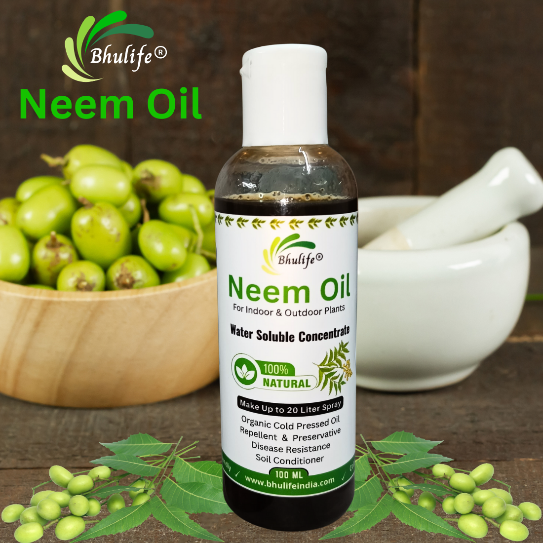 Bhulife Neem Oil for Plants 100 ml | Make 20 Liter Neem Spray – Pretty ...
