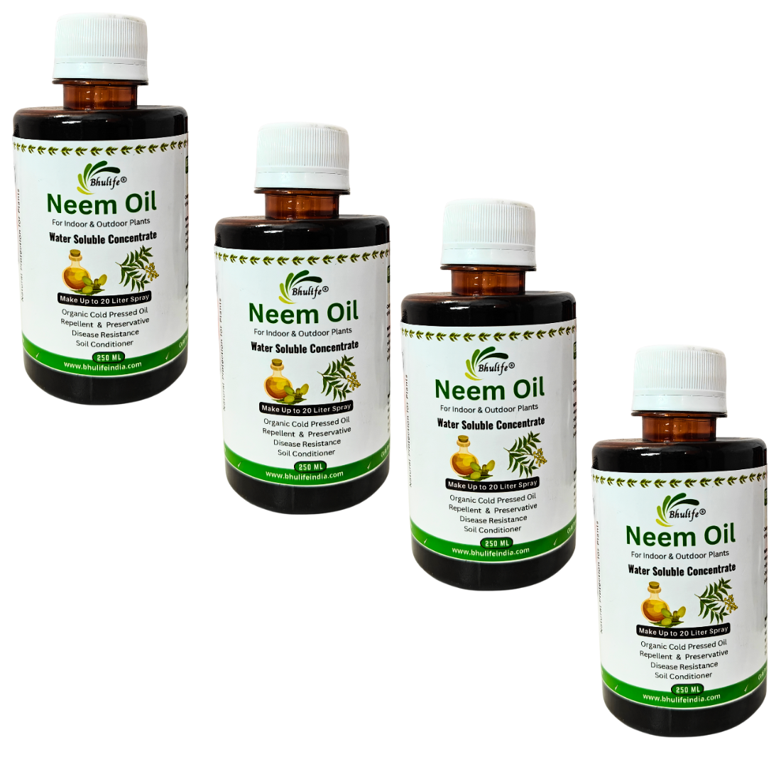 Bhulife Organic Concentrated Neem Oil for Plants For Making 20 Lt Solution (250 ML)