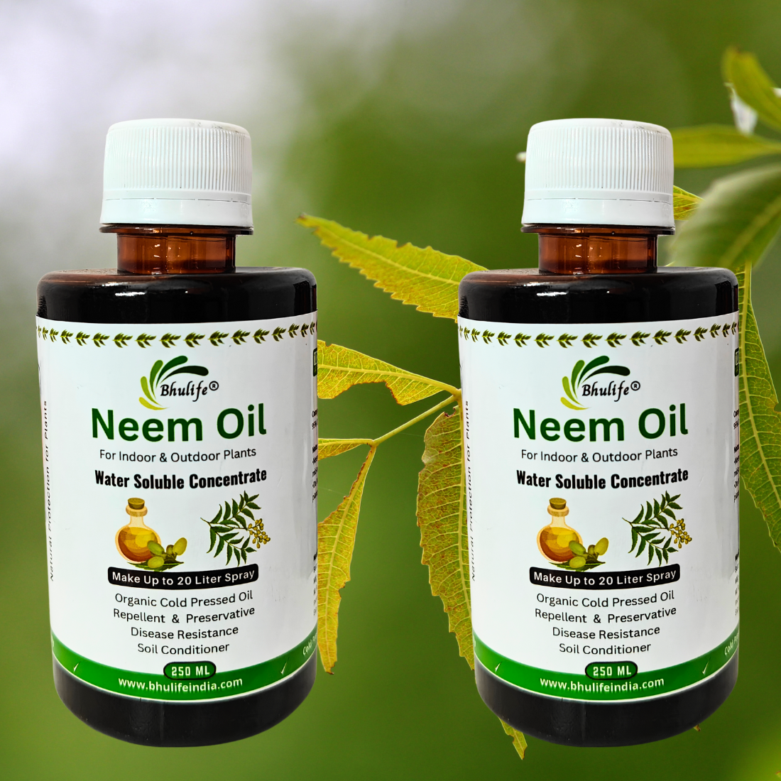 Bhulife Organic Concentrated Neem Oil for Plants For Making 20 Lt Solution (250 ML)