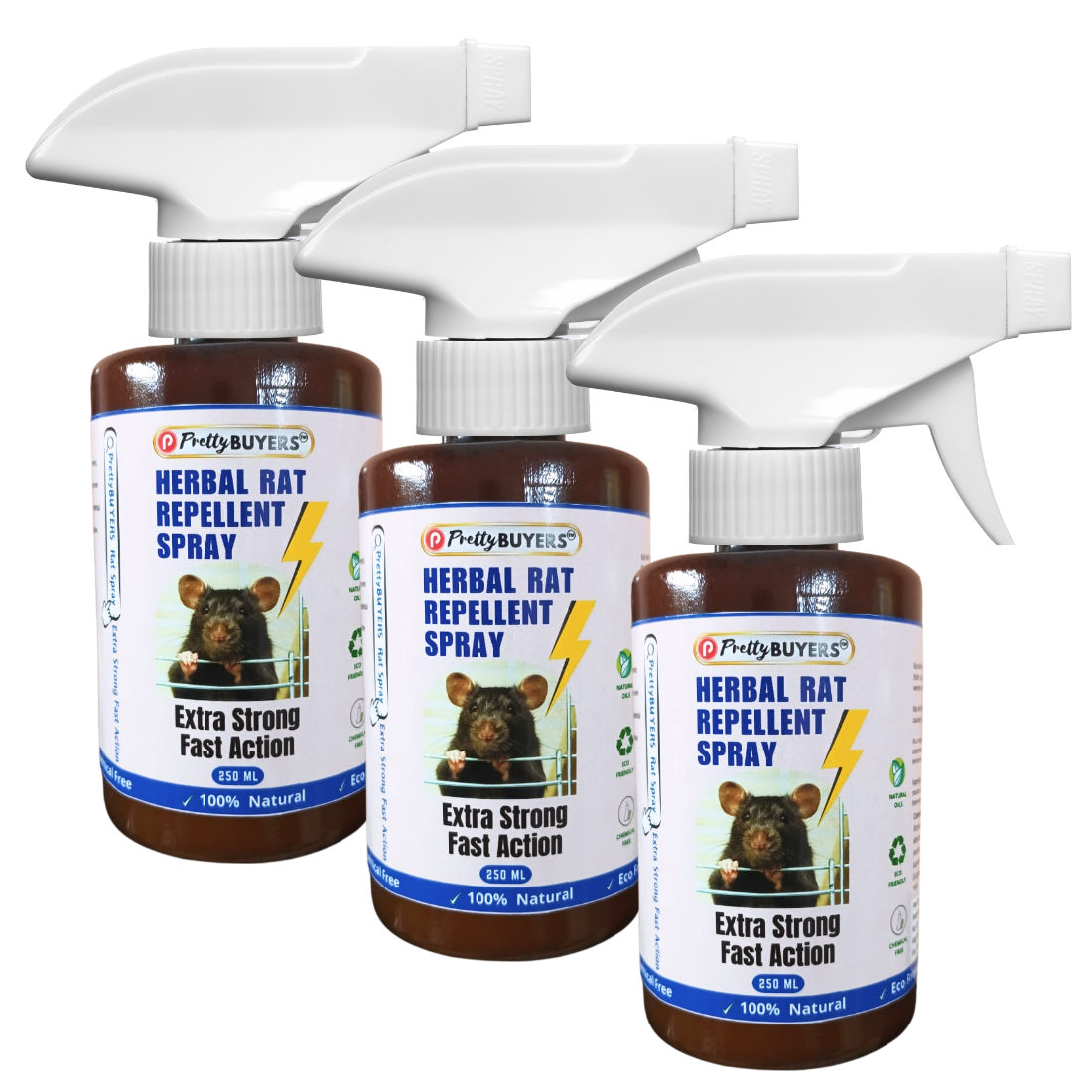 PrettyBUYERS Herbal Rat Killer Spray | Best Rat Repellent Spray For Home & Godowns | 250 ML