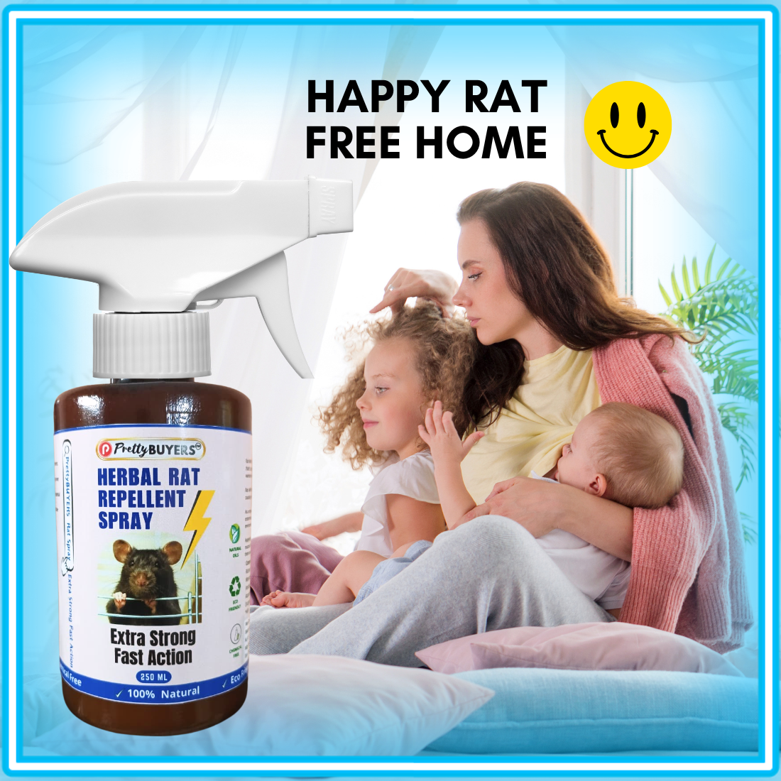 PrettyBUYERS Herbal Rat Killer Spray | Best Rat Repellent Spray For Home & Godowns | 250 ML
