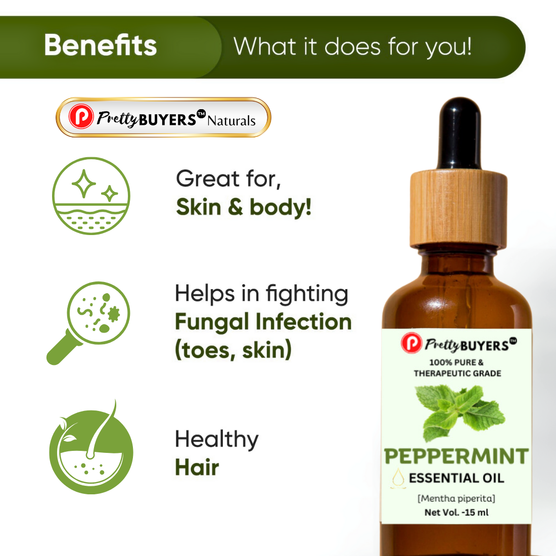 PrettyBUYERS Naturals Peppermint Oil 15MLx2