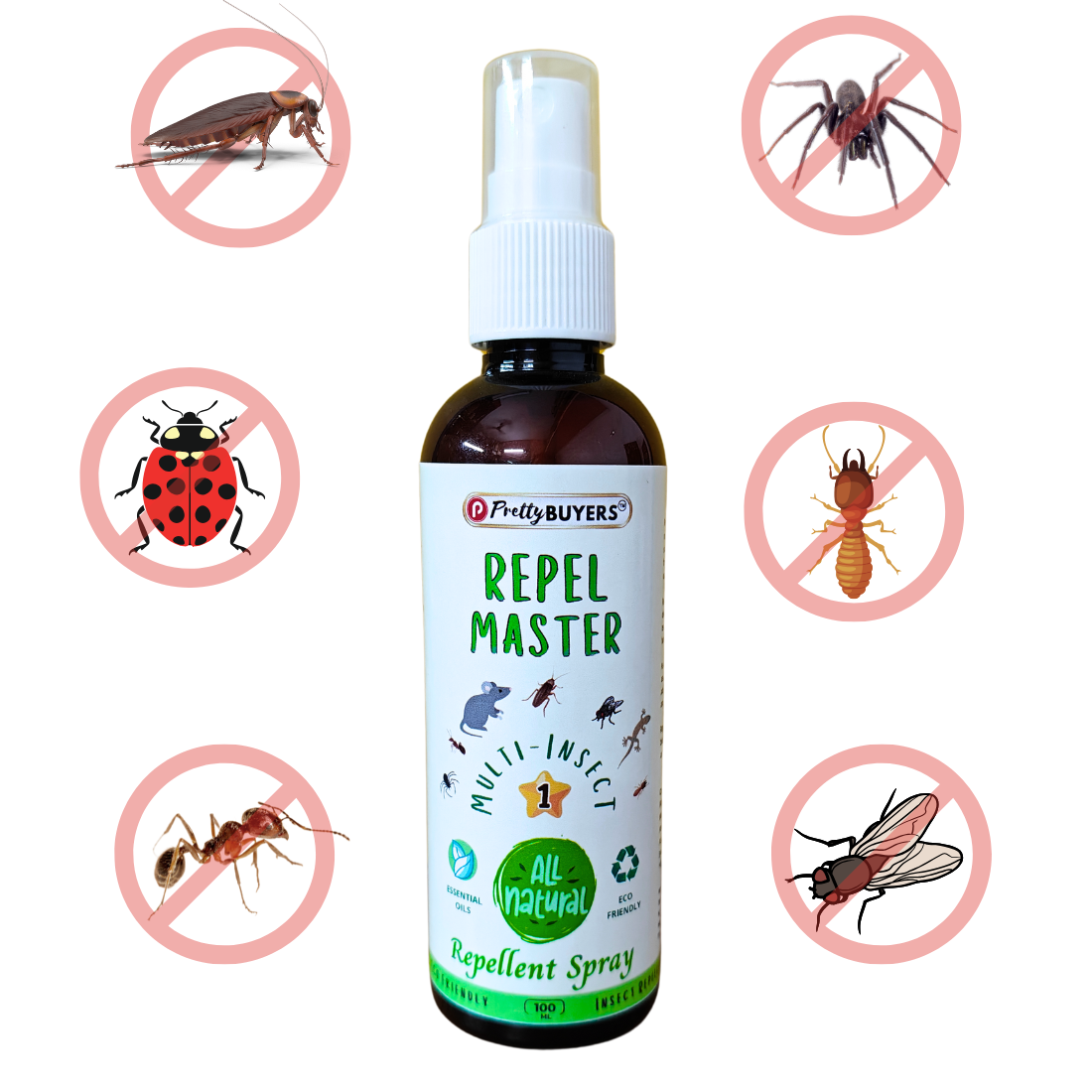 PrettyBUYERS Herbal Multi Insect Repellent 100ML | Repel Rats, Cockroaches, Ants, Insects