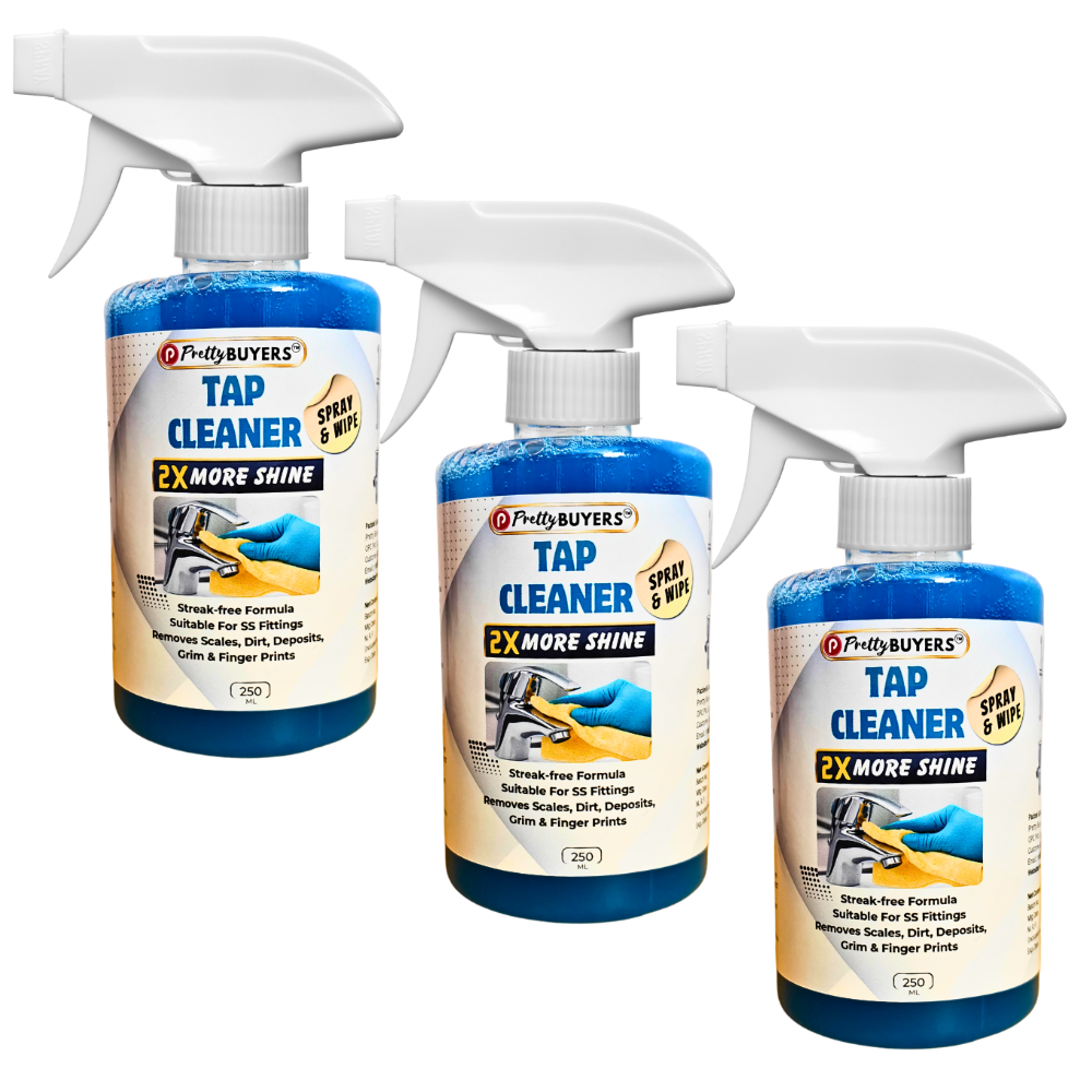 Prettybuyers Tap cleaner for bathroom | Hard water stain remover and Shower head cleaner | Taps cleaning liquid spray 250 ml