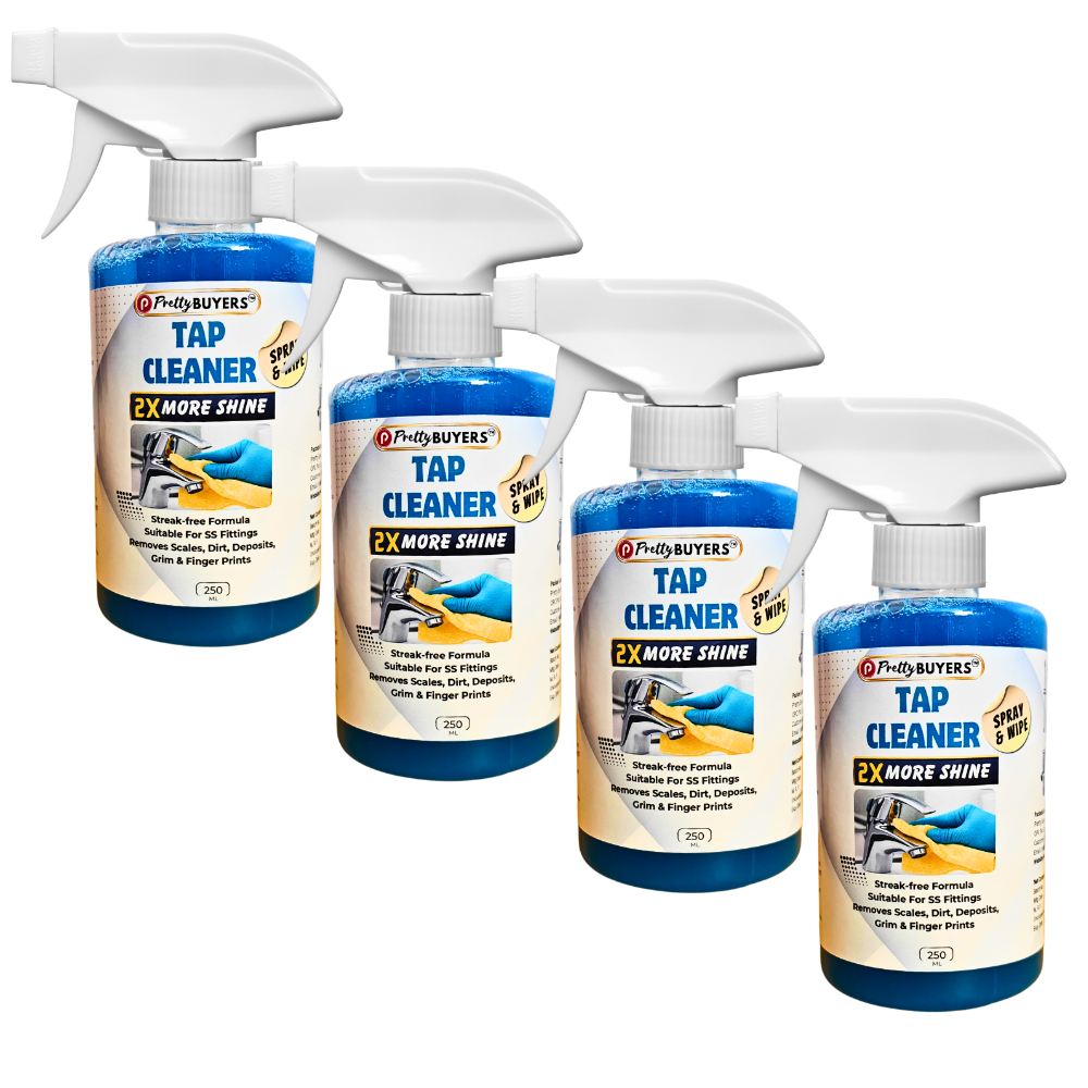 Prettybuyers Tap cleaner for bathroom | Hard water stain remover and Shower head cleaner | Taps cleaning liquid spray 250 ml