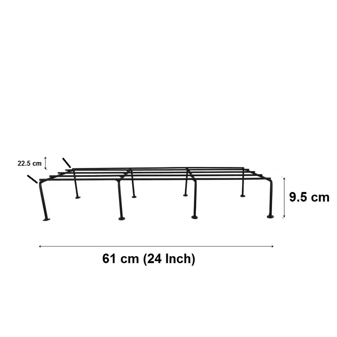 Black Rectangular Plant Stand/Pot Stand - 24 inches | Outdoor Plant Stand | (Set of 1)
