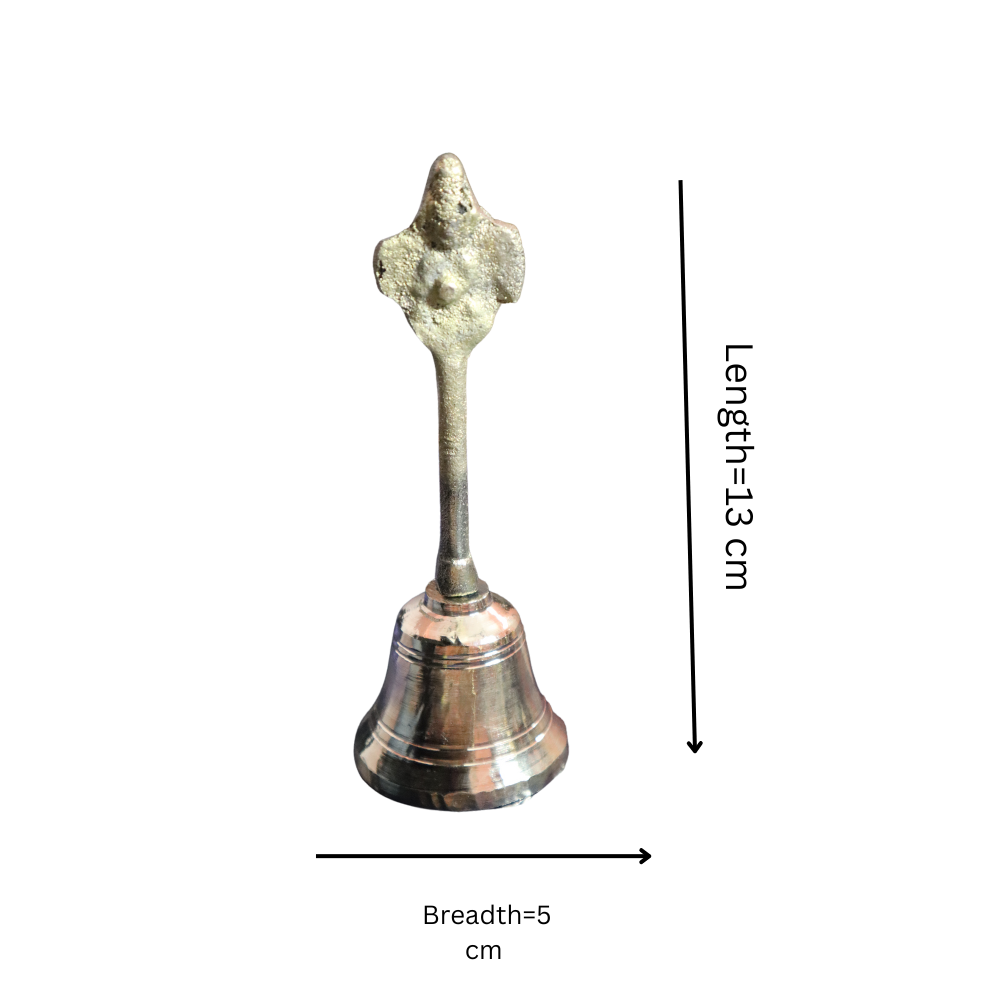 iPretty Traditional Brass Garuda Ghanti for Pooja | Pital Hand Bell for Pooja Weight 121g