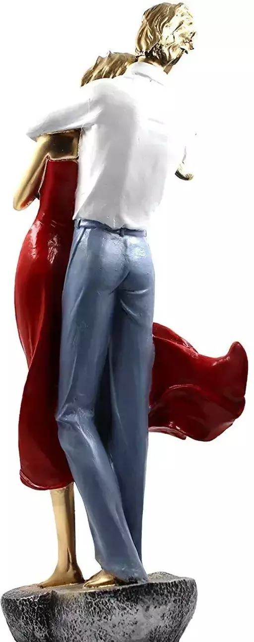 Miss Peach Valentine Romentic Love Couple Statue for home decor Showpieces|Love couple statue gift|Love couple showpiece|Romantic couple statue|table decorations items|decorative items for room in Racks & Shelves