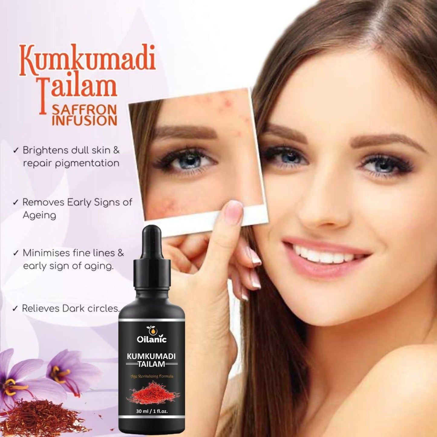 Oilanic Kumkumadi Tailam For - Skin Brightening , Anti-Ageing & Radiant Skin (30 ml)