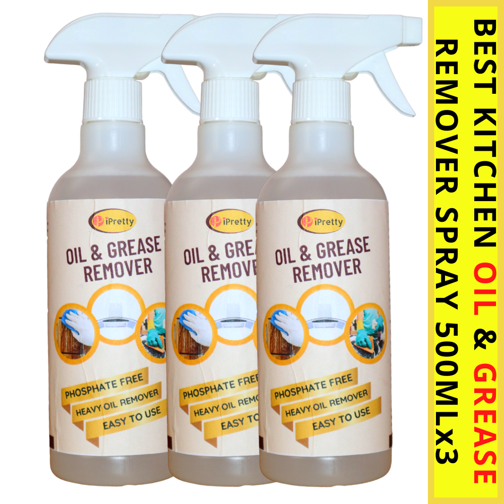 iPretty Kitchen Oil & Grease Remover Spray For Iron Steel Metal Cleaning Stain Remover 500mlX3