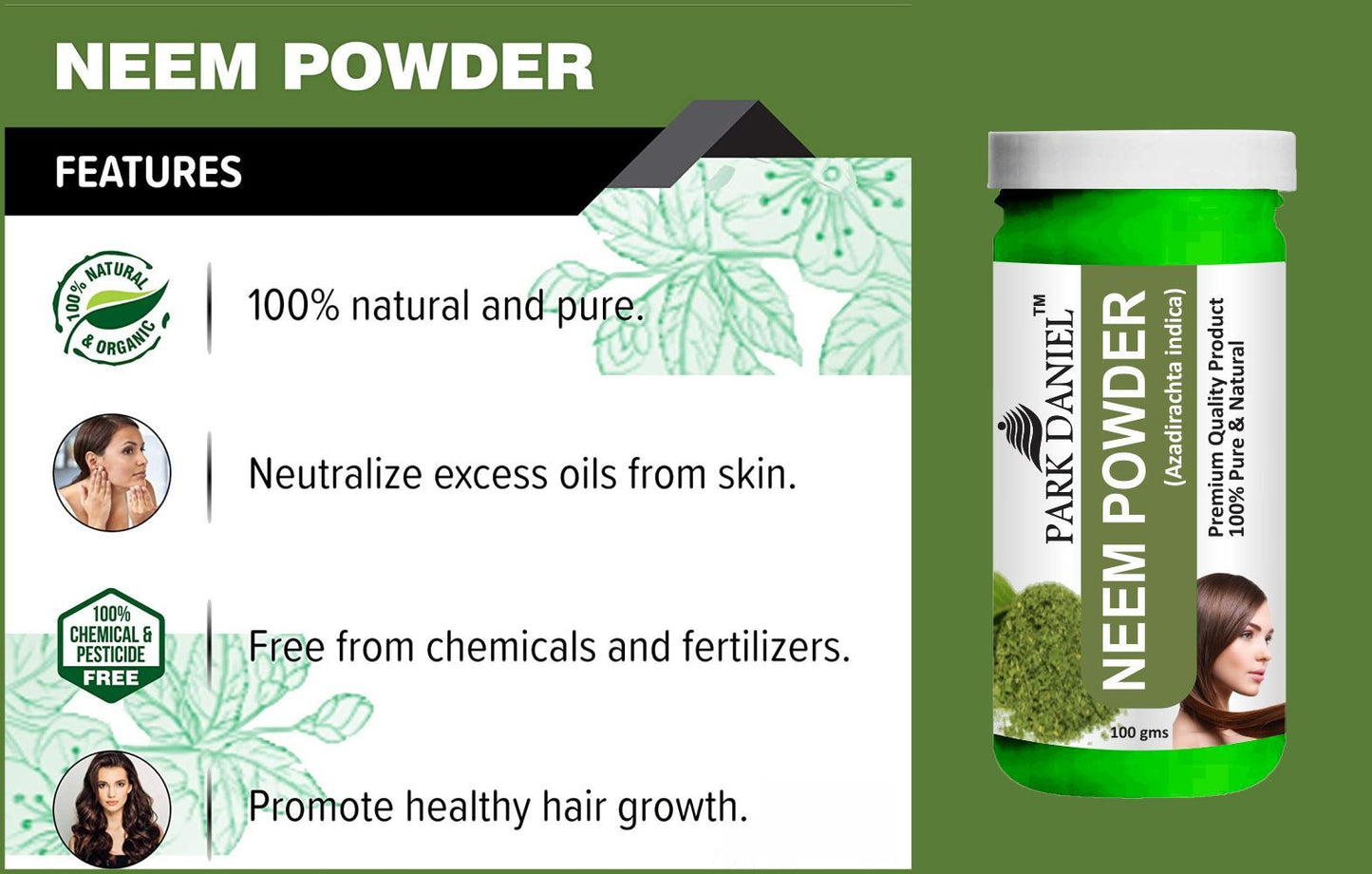Park Daniel Tomato Powder & Neem Powder Combo pack of 2 Jars of 100 gms(200 gms)