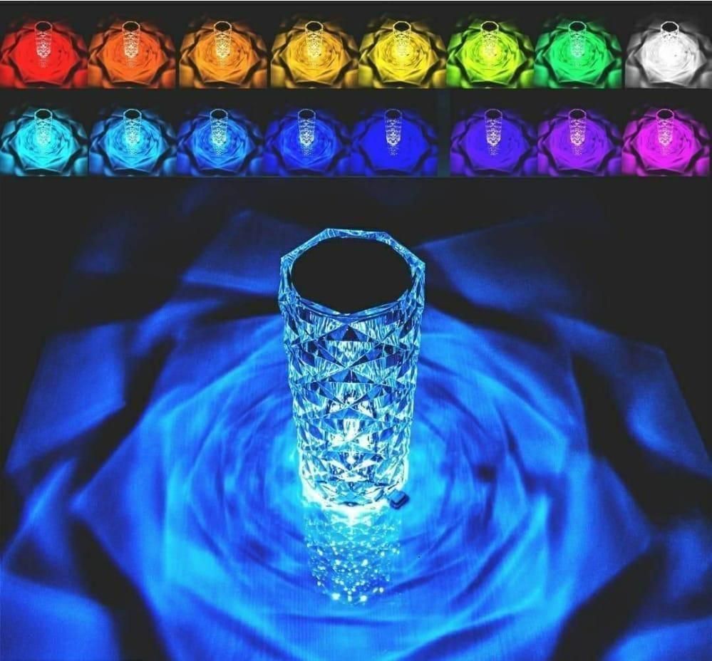 Crystal Table Lamp 16 Color Changing RGB Rose Diamond Touch Lamp