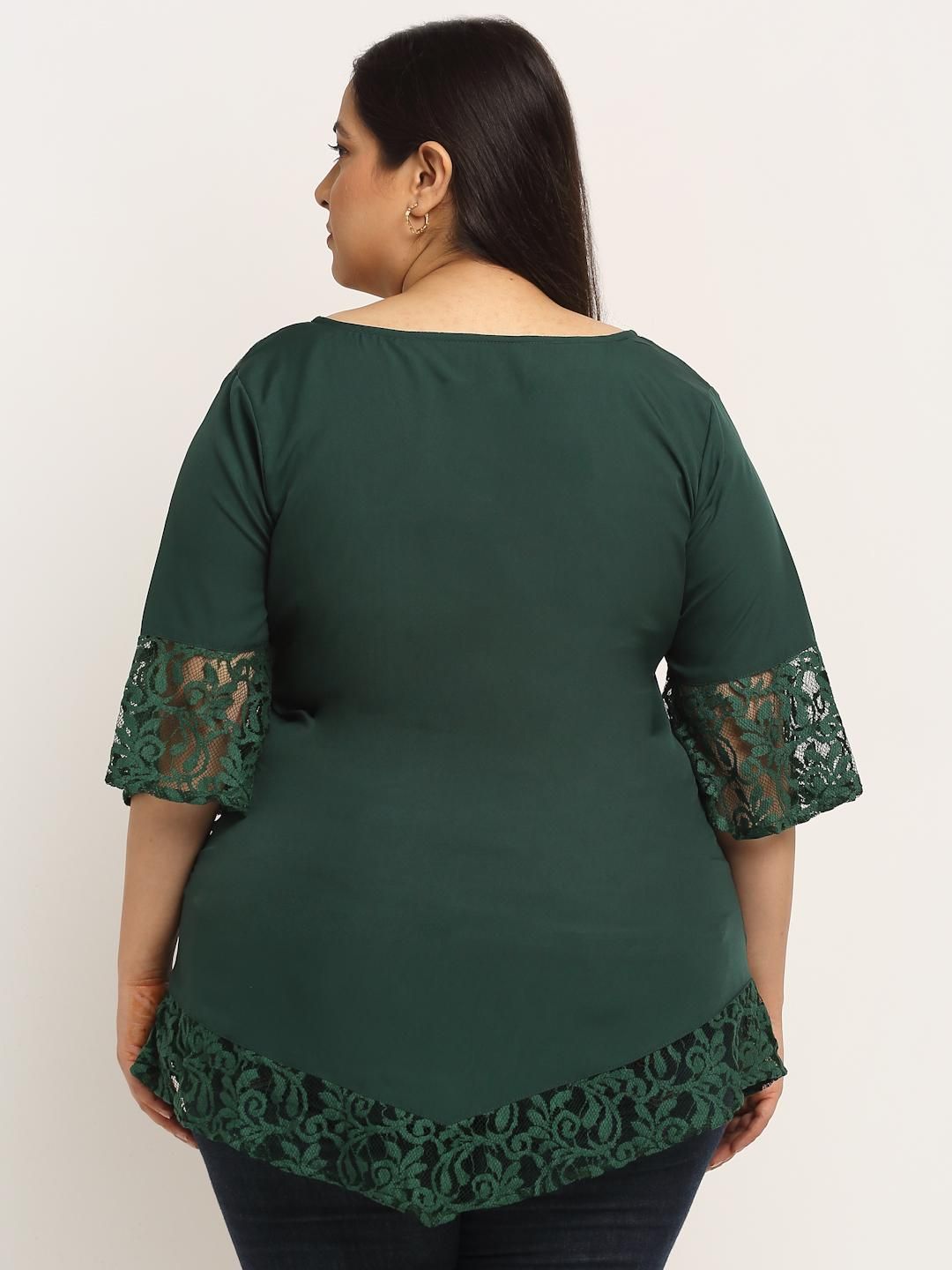 Flambeur Women's Plus Size Crepe Solid Tops