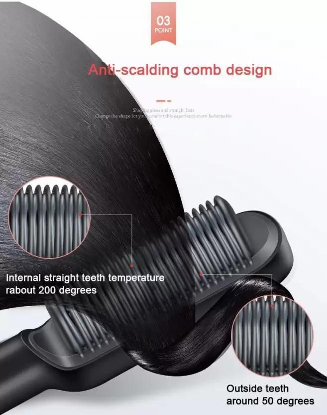 Unisex Hair Straightener Comb With 5 Temperature Control (Green)