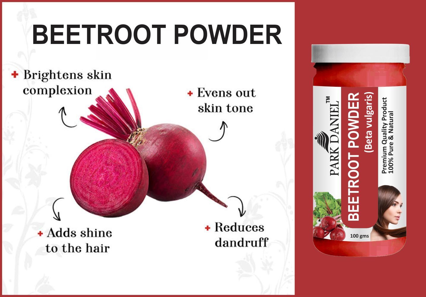 Park Daniel Beetroot Powder & LemonPeel Powder Combo pack of 2 Jars of 100 gms(200 gms)