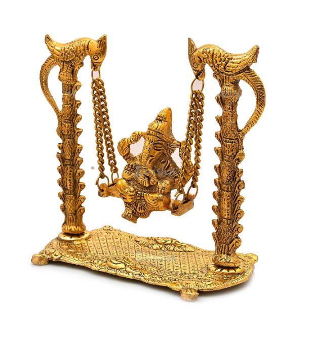 Oxide Metal Handcraft Ganesha Jhula Swing Decorative Showpiece
