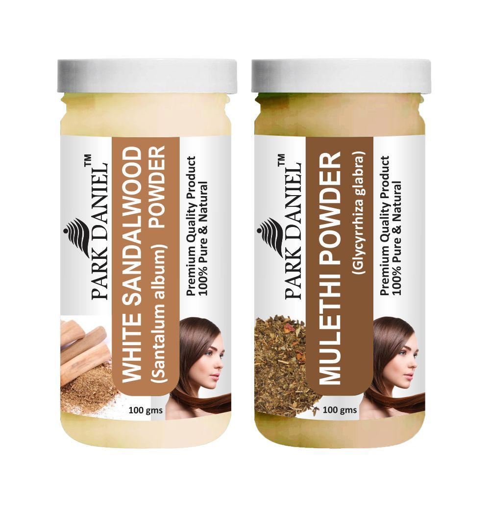 Park Daniel White Sandalwood Powder & Mulethi Powder Combo pack of 2 Jars of 100 gms(200 gms)
