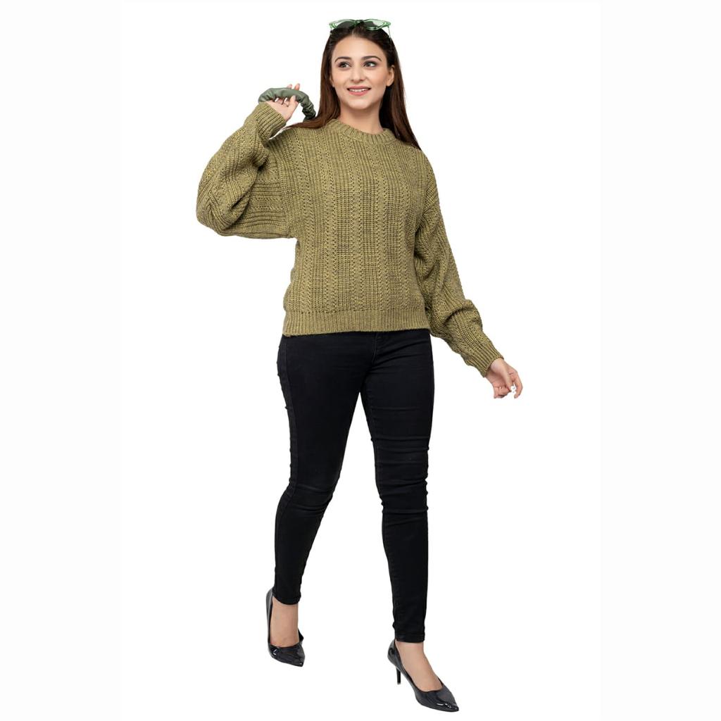 Women's Woolen Solid Full Sleeves Cardigan