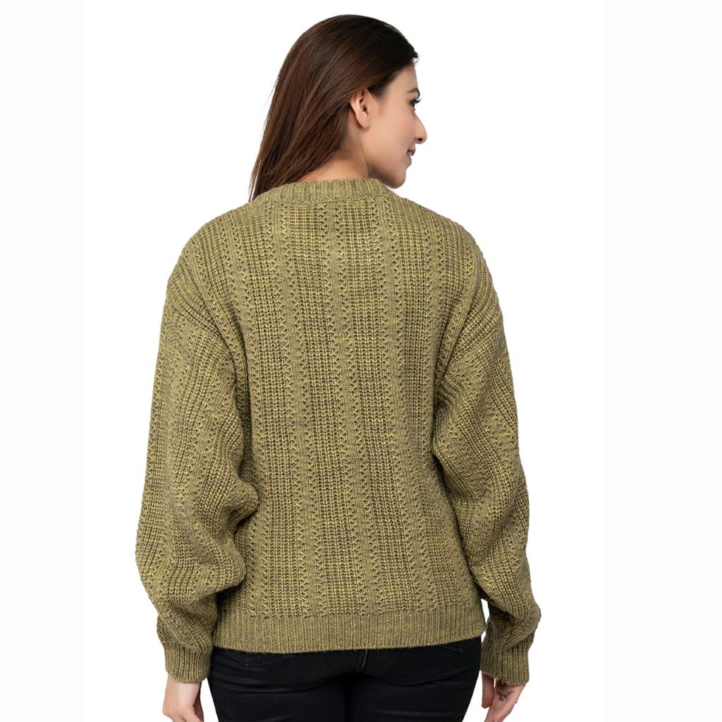 Women's Woolen Solid Full Sleeves Cardigan