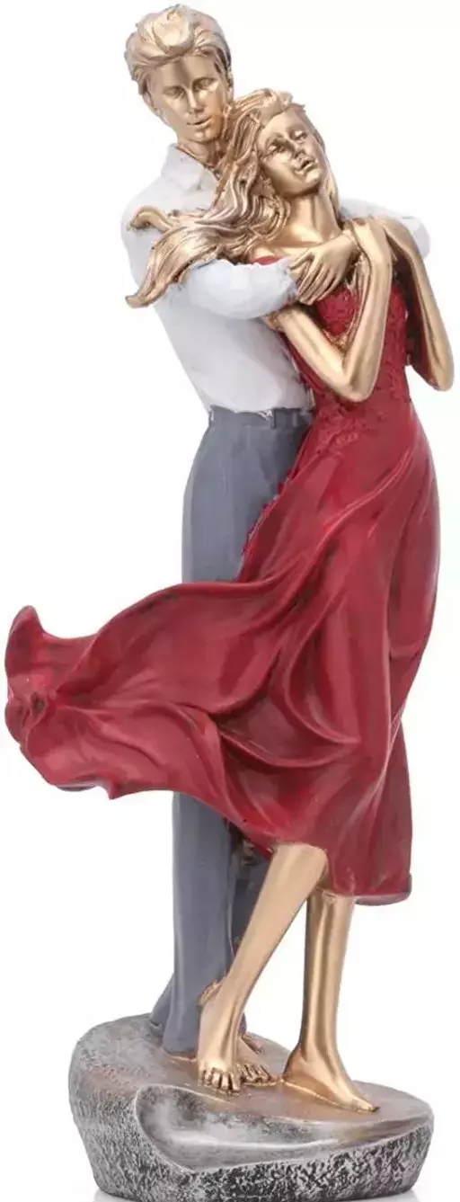Miss Peach Valentine Romentic Love Couple Statue for home decor Showpieces|Love couple statue gift|Love couple showpiece|Romantic couple statue|table decorations items|decorative items for room in Racks & Shelves