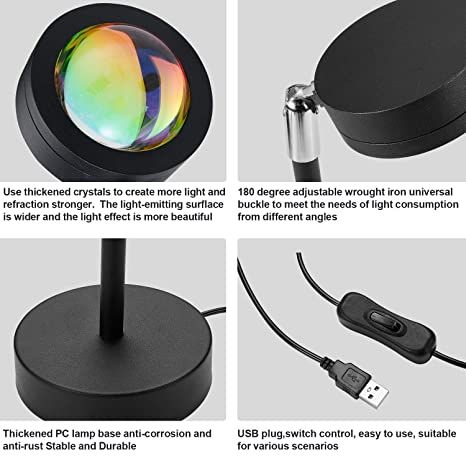 Sunset Lamp Projector Light 180 Degree Rotation Led Night Light