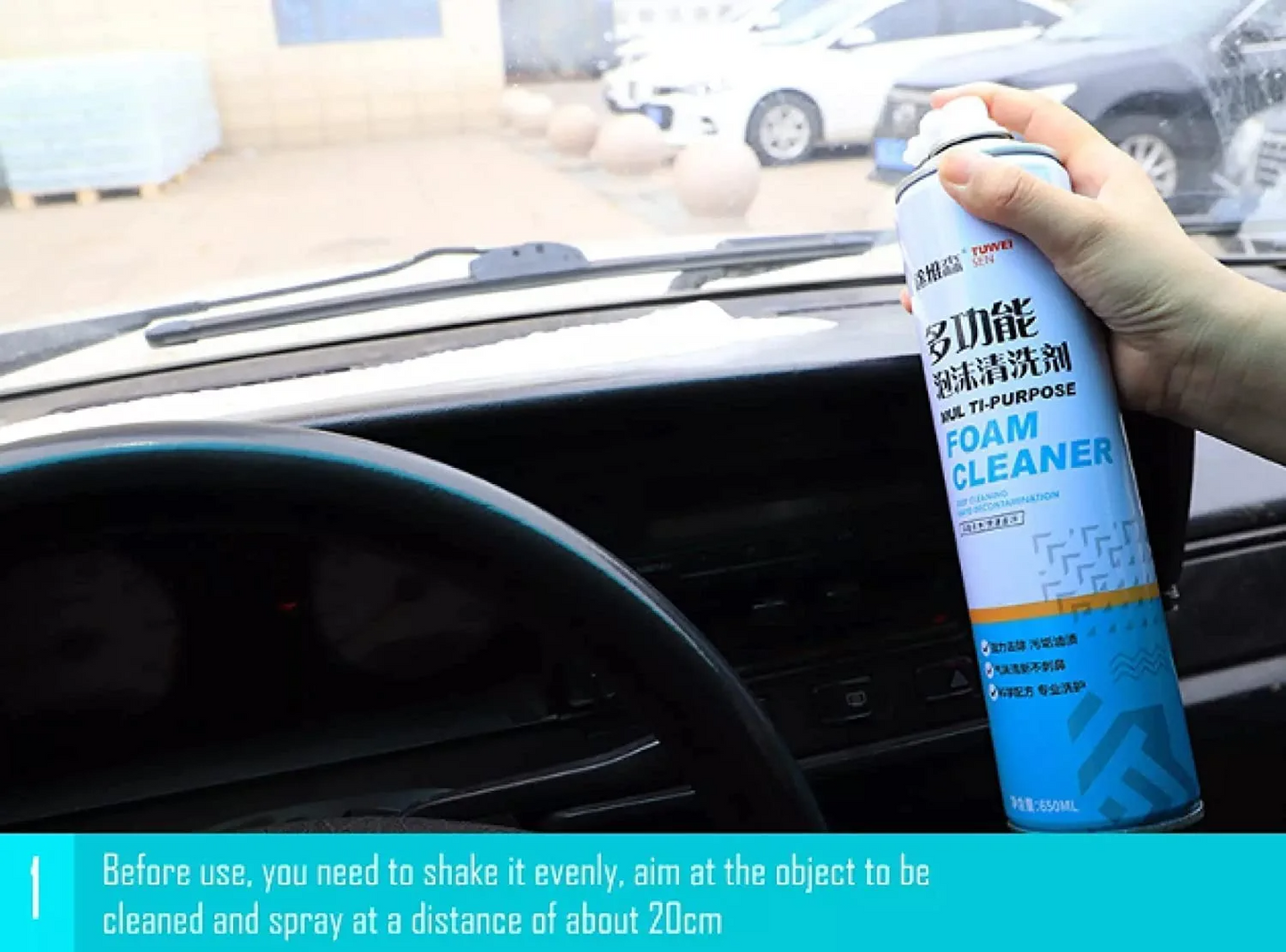 iPRETTY Multipurpose Foam Cleaner Spray | Car Seat Foam Cleaner | Car Seat/Exterior & Interior/Shoes/Sofa Cleaning Spray (Pack of 1, 650ml)