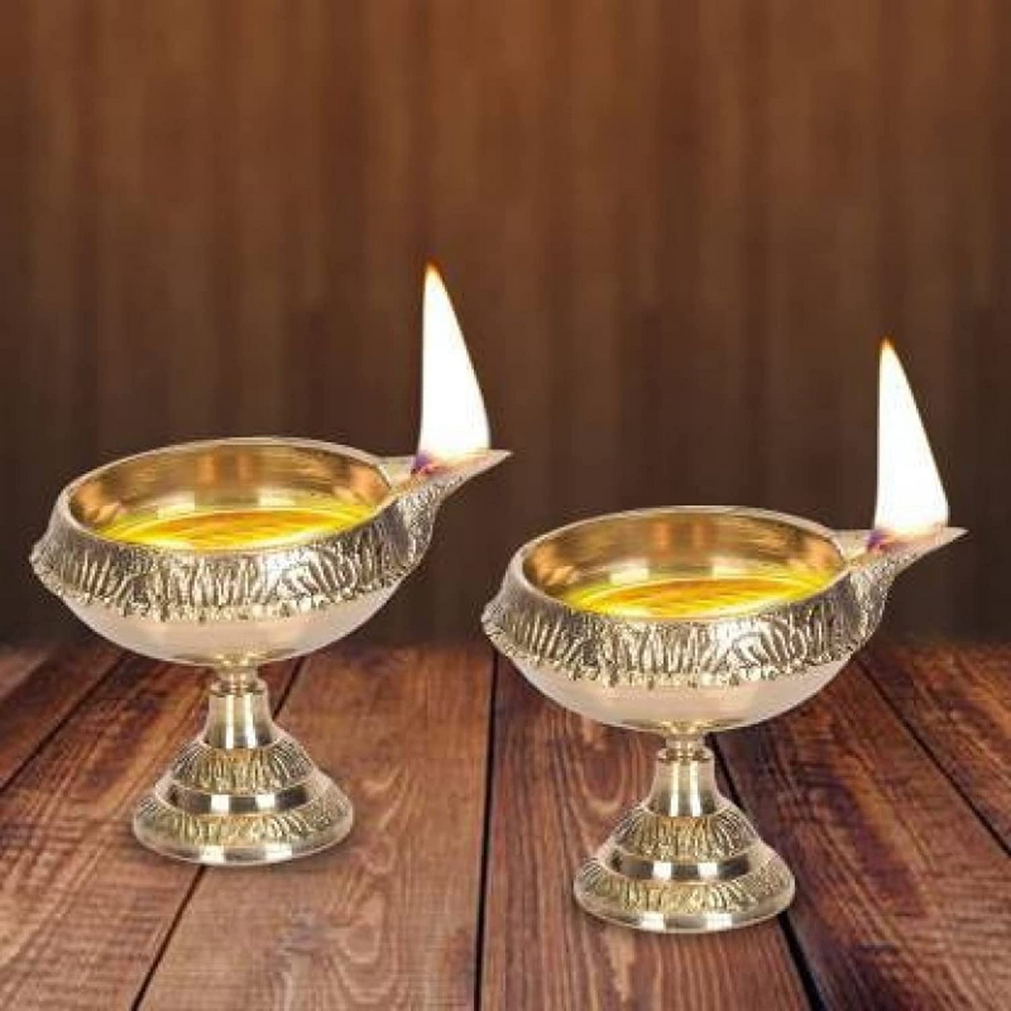 Brass Kuber Diya | Pital Diya For Puja | Diwali Diya |Oil Lamp For Pooja (PACK OF 2)