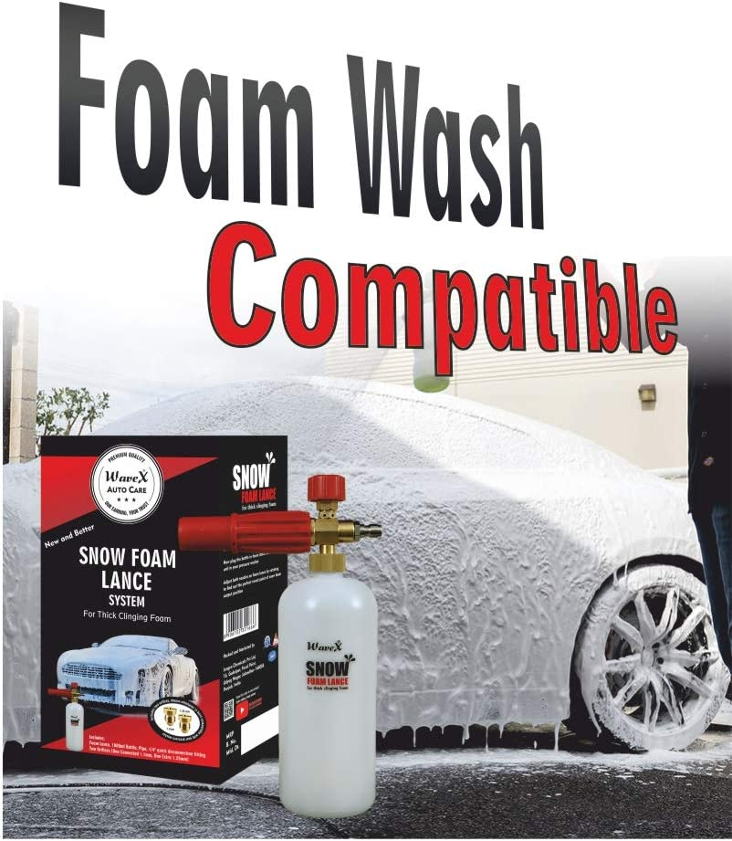 Wavex® Wonder Wash Car Shampoo pH Neutral Formula For Safe, Spot Free Cleaning - Honey Thick, Luxurious Suds That Always Rinses Clean - Ultra Slick Formula That Wont Scratch or Leave Water Spots, Peach Fruit Fragrance 1Lt