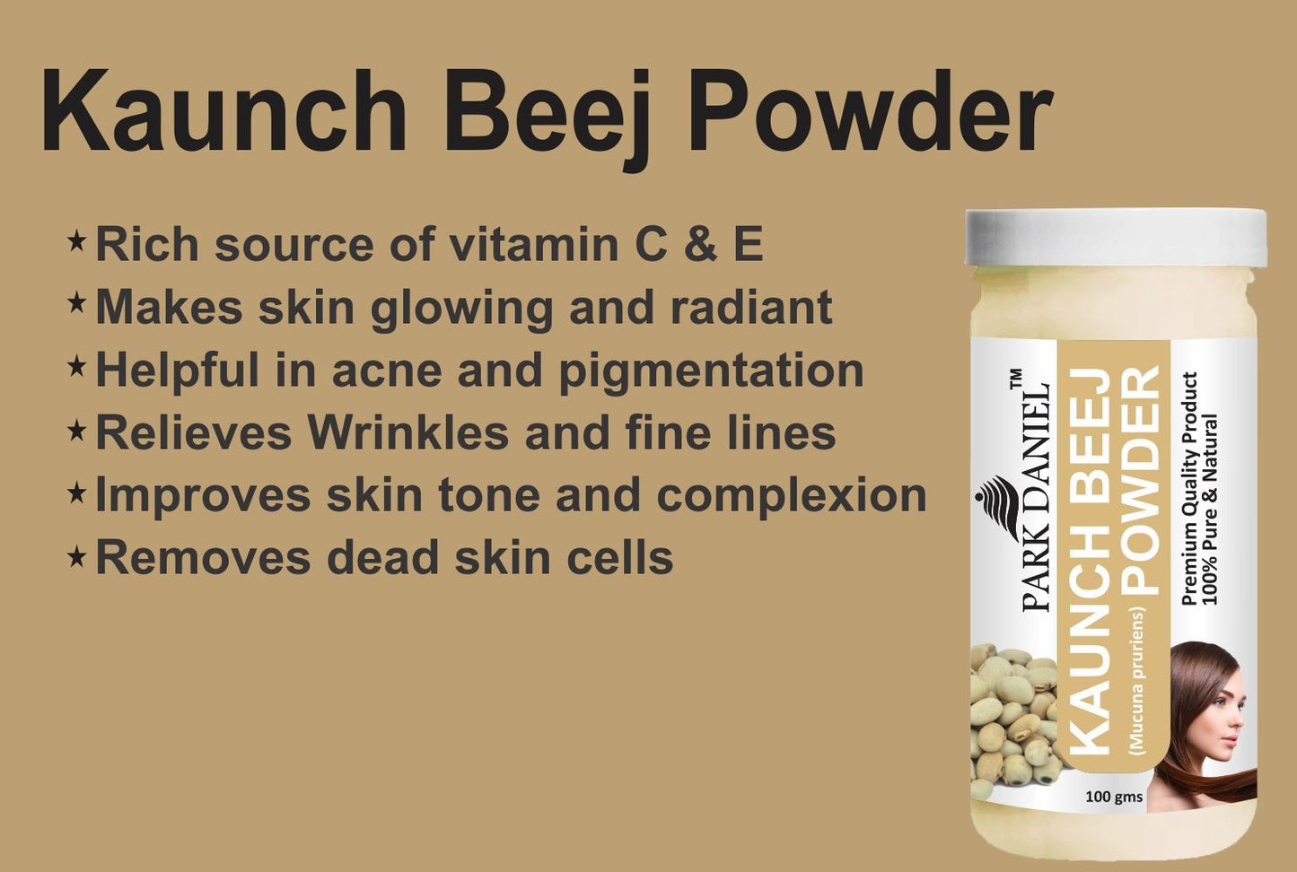 Park Daniel Kaunch Beej Powder & Kalonji(Black Cumin) Powder Combo pack of 2 Jars of 100 gms(200 gms)