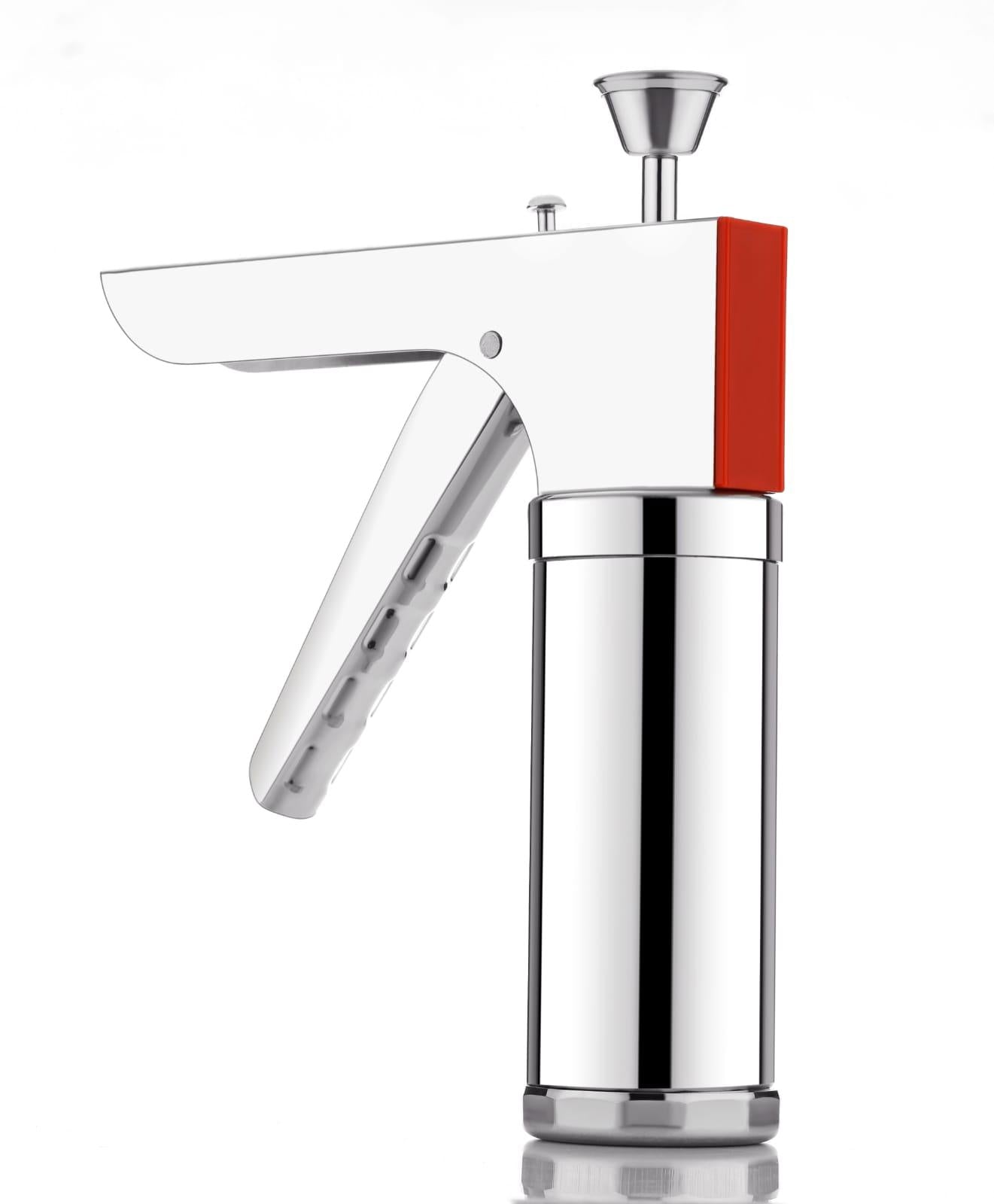 iPretty Stainless Steel Kitchen Press with 15 Different Types of Jalies, Murukku Maker/Bhujiya Maker/Cookies/Namkeen/Noodles/Chakali Maker/Sev Maker/Farsan Maker/Gathiya Maker