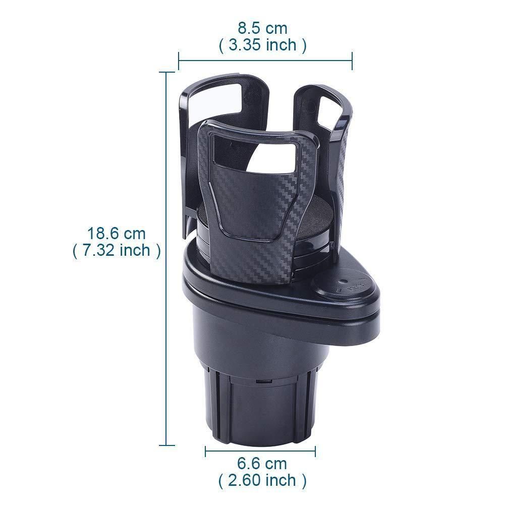 2 in 1 Multifunctional Car Drink Cup Holder & Organizer with Adjustable Base